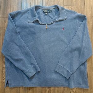 Polo Ralph Lauren Quarter Zip Pullover Sweater Men’s XXL Blue Cotton LNC